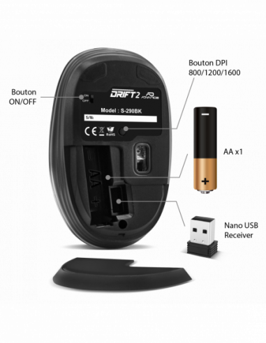 DRIFT2 Mouse senza fili