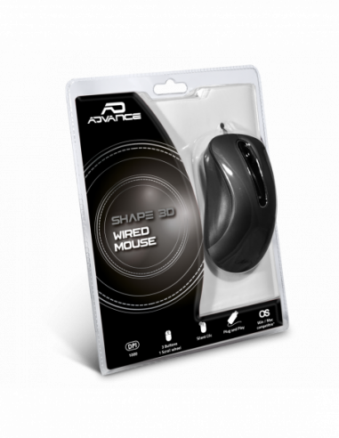 Mouse USB cablato SHAPE 3D