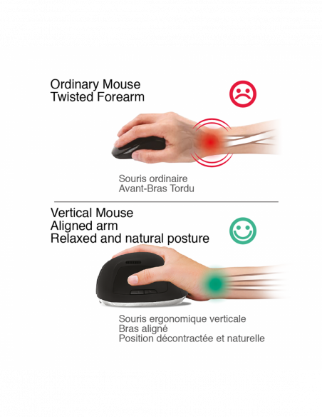 VERTICAL PLUS Mouse senza fili RF 2.4 GHz
