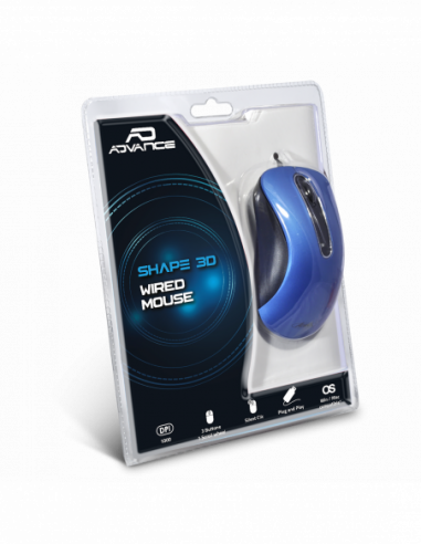 Mouse USB cablato SHAPE 3D