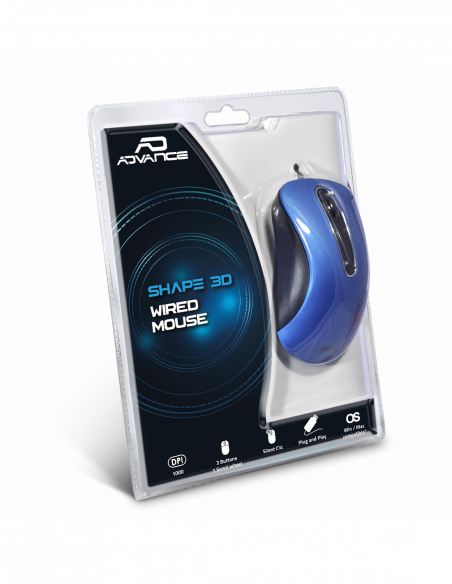 Mouse USB com fio SHAPE 3D