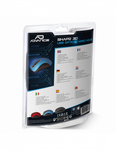 Mouse USB com fio SHAPE 3D