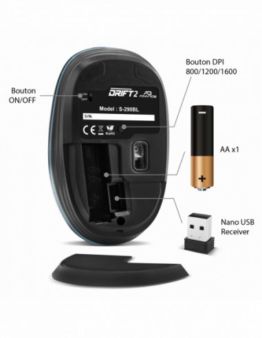 DRIFT2 Mouse senza fili