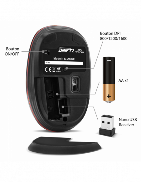 DRIFT2 Mouse senza fili