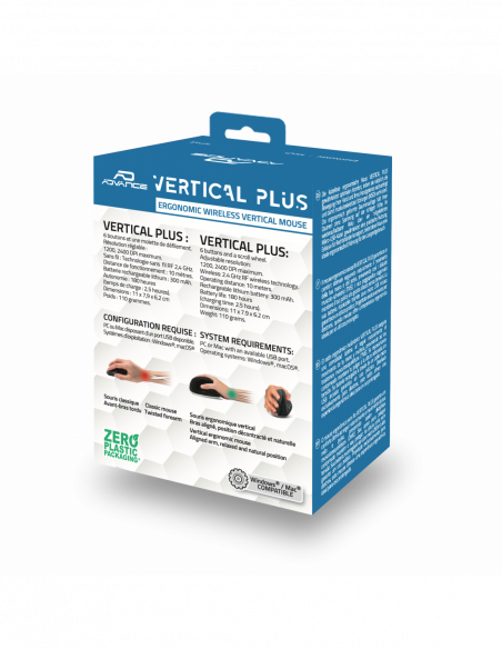 VERTICAL PLUS Souris sans fil RF 2.4 GHz